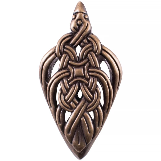 Chape for Viking Sword Scabbard, Antiqued Brass