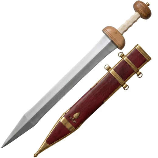 Roman Mainz Gladius with Bone Grip and Ornate Scabbard