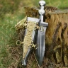 Römischer Legionärsdolch Pugio mit reich verzierter Messingscheide - Outlet