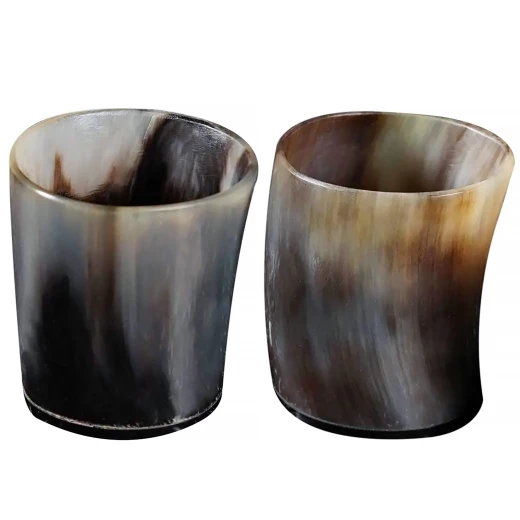 2er-Set Horn-Schnapsbecher „Skål“, 100 ml