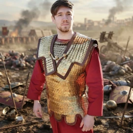 Lorica Squamata - Römischer Schuppenpanzer aus Messing mit Schulterdopplung