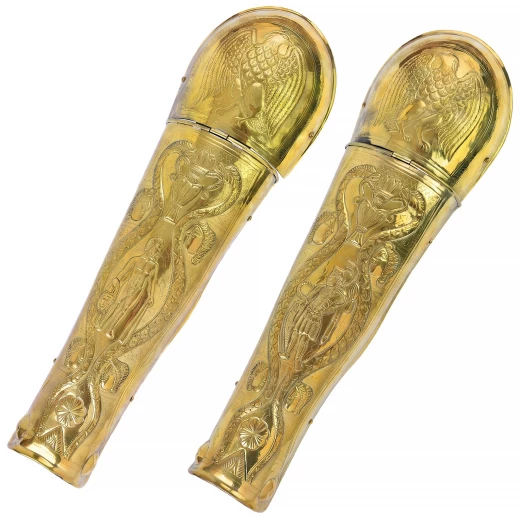 Antické mosazné holeně pretoriánské gardy - Outlet