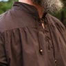 Spätmittelalter-Hemd Ludwig – Braun, Stehkragen & Schnürung