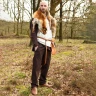 Prosté středověké kalhoty Hagen pro muže i ženy, hnědé