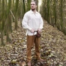 Prosté středověké kalhoty Hagen pro muže i ženy, béžovo-hnědá