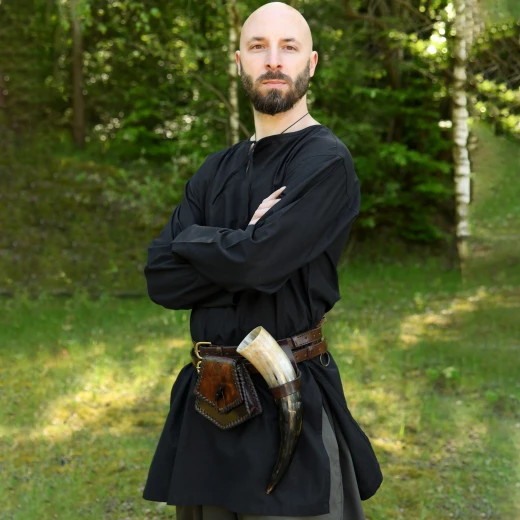 Mittelalterliches Leibhemd Gunther – Baumwolle, Schwarz