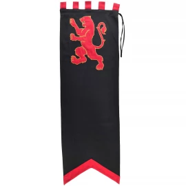 Heraldisches Banner mit rotem Löwen – Schwarz