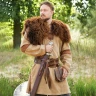 Wikinger-Tunika Sigval – Beige/Braun, Canvas, Used-Look