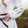 Mittelalterliches Unterkleid bzw. Überkleid Ana nach Pskow-Fund – Weiß