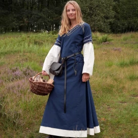 Mittelalterkleid Alvina, blau/natur