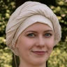 Mittelalter Wimpel / Kopftuch aus Baumwolle, Naturfarbe