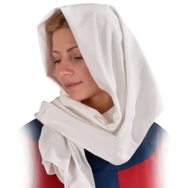 Mittelalter Wimpel / Kopftuch aus Baumwolle, Naturfarbe