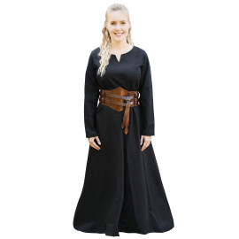 Lehké raně středověké šaty Milla, vikingské šaty, černé