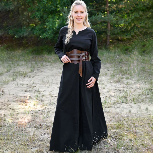 Leichtes Mittelalterkleid Milla, Wikingerkleid, schwarz