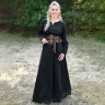 Lehké raně středověké šaty Milla, vikingské šaty, černé