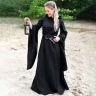 Mittelalter Kleid Isra mit Trompetenärmeln, schwarz