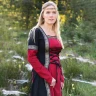 Mittelalterkleid Eleanor, rot/schwarz