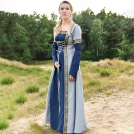Medieval Dress Eleanor, blue/blue-grey