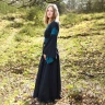Medieval Dress with Belt, Bliaut Konstanze, dark blue