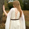 Medieval Dress "Ingrid" with Laced Back & Trumpet Sleeves – Natural