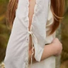 Medieval Dress "Ingrid" with Laced Back & Trumpet Sleeves – Natural