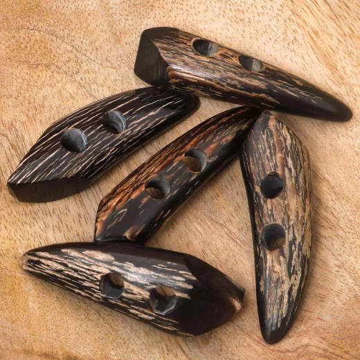 Set of 5 Horn Toggle Buttons – Sharp Wedge - Outlet