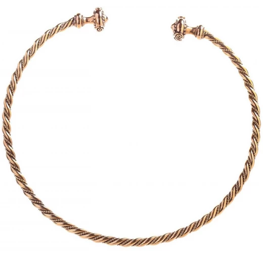 Wikinger Torques Öland – Handgedrehter Halsring mit verzierten Endstücken