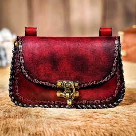 Gürteltasche aus Leder „Mythischer Zauberer“ - Outlet