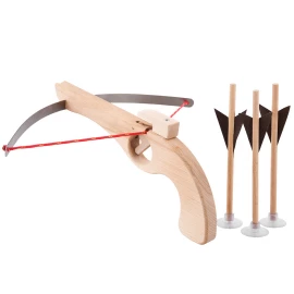 Kinder-Armbrust aus Holz mit Federstahlbügel, inkl. 3 Bolzen