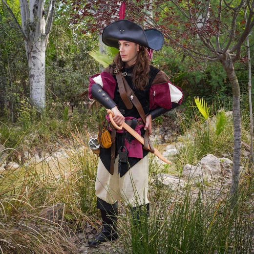 Renesanční kožený bandalír na meč s mosaznou přezkou - Outlet