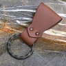 Axt-Halterung aus Leder mit geschmiedetem, gedrehtem Ring