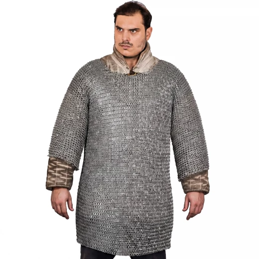 Aluminium Kettenhemd mit Halbärmeln, abwechselnd vernietete Rundringe