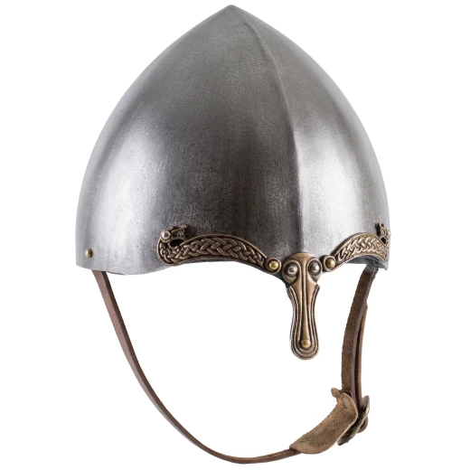 Konischer Normannenhelm mit keltischem Drachenmotiv und dunkler Patina - Outlet