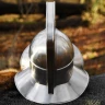 Thrakischer Gladiatorenhelm aus Stahl mit Messingverzierungen und hohem Helmkamm