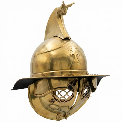Antiker römischer Gladiatorenhelm Thraker aus Messing mit Greifenmotiv - Outlet