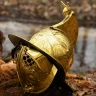 Antiker römischer Gladiatorenhelm Thraker aus Messing mit Greifenmotiv - Outlet