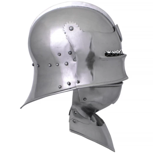 Gotický šalíř Helmschmied s integrovaným hledím a nákrčníkem – 1495