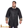 Chain mail tunic with short sleeves, riveted flat rings, blackened