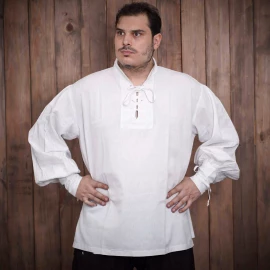 17th Century Pirate & Renaissance Cotton Shirt – White - Outlet