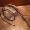 Hand-Braided 'Adventurer' Leather Whip with Rivets, 272 cm