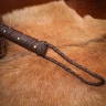 Hand-Braided 'Adventurer' Leather Whip with Rivets, 272 cm