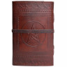 Leather Notepad with Celtic Cross and Pentagram, 21x14cm
