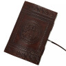 Leather Notepad with Medieval Cross and Circular Ornament 14x21cm