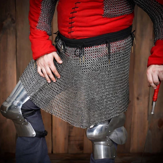 Kettenrock, flache genietete und massive Ringe 9 mm, 17G, mit Gürtel