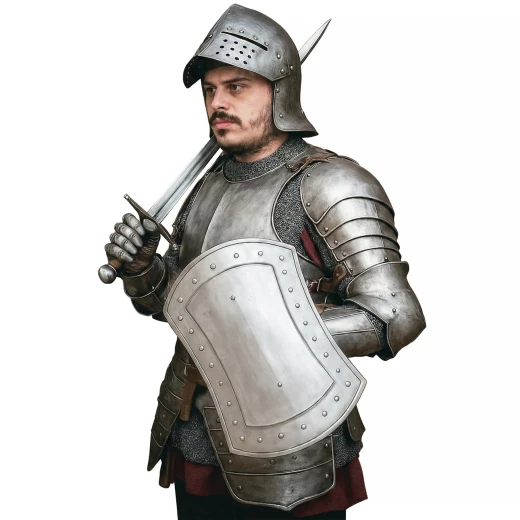 Voll tauglicher rechteckiger Stahlfaustschild für historischen Schwertkampf - Outlet