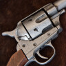 Colt Pocket Revolver .45, USA 1873, hnědá dřevěná rukojeť, nefunkční replika