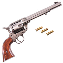 Colt-Revolver .45, US-Kavallerie 1873, Poliertes Nickel-Finish & Holz, Replik