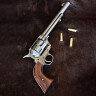 Colt Revolver .45, US kavalerie 1873, leštěný nikl & dřevo, nefunkční replika