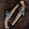 Francouzské soubojové pistole, sada 2 ks, 18. stol., mosaz, nefunkční replika