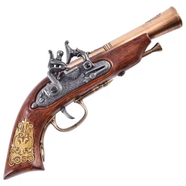 German Flintlock Pistol, 17th Century, Brass, Replica